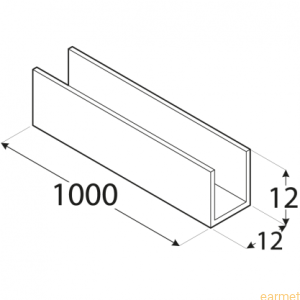 Profil ALU / PC 5 / 12x12x1000x2,0 / 8szt
