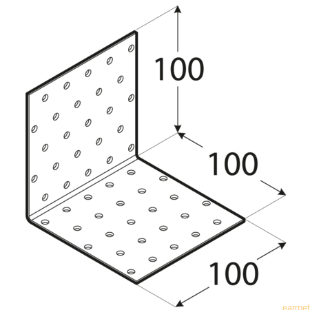 Kątownik montażowy KM 13 / 100x100x100x2,0 / 20 szt.