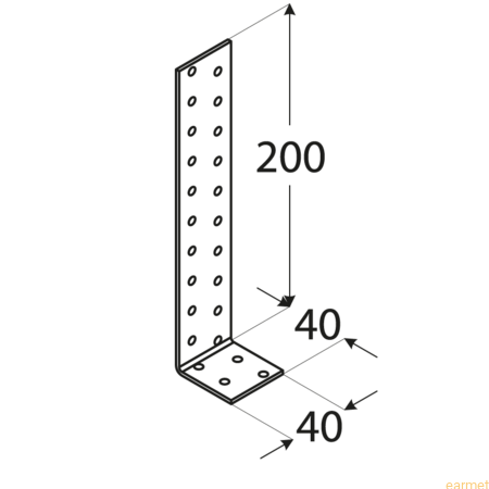 Kątownik kotwowy KK 1 / 40x40x200x2,0 / op=20 szt.