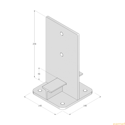 Podstawa słupa PUW 140 / 140x250x8,0 /