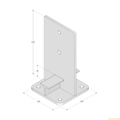 Podstawa słupa PUW 140 / 140x250x8,0 /