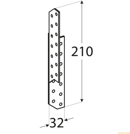 Łącznik krokwiowy LK 4 / 210x32 / op=20 szt. - prawy