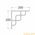 Wspornik ornamentowy SQUARE 150 / 150x150mm / czarny matowy / op=2szt