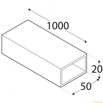 Profil ALU / PRP 4 / 50x20x1000x1,5 / 8szt