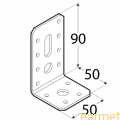 Kątownik z regulacją KR 5 / 90x50x50x3,0 / op=10 szt