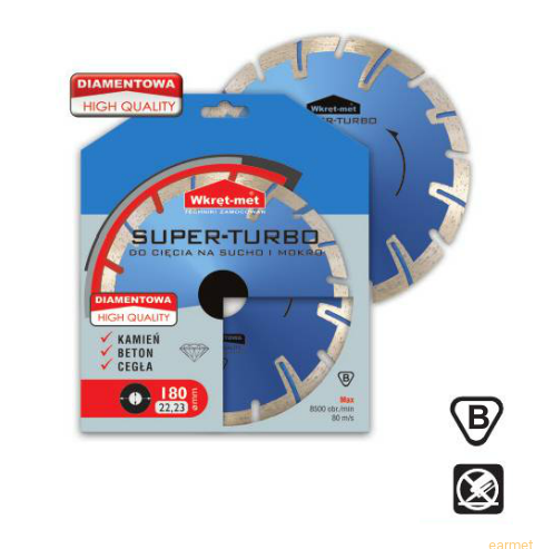 Tarcza diamentowa najwyższej jakości Super Turbo do cięcia na sucho i mokro / TDST 125x2,4x22