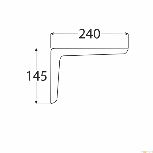 Wspornik z osłoną plastikową WSPP 240 / 240x145x35mm / biały malowany / op=2szt