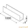 Profil ALU / PC 1 / 8x8x1000x1,0 / 8szt