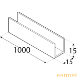 Profil ALU / PC 7 / 15x15x1000x2,0 / 8szt