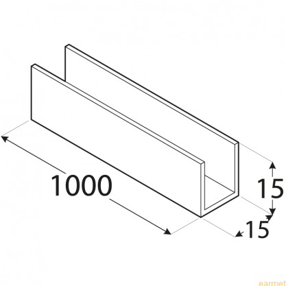 Profil ALU / PC 7 / 15x15x1000x2,0 / 8szt
