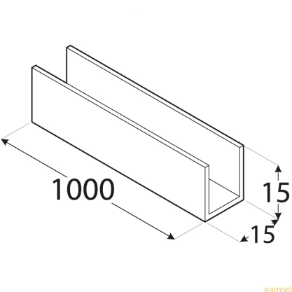 Profil ALU / PC 7 / 15x15x1000x2,0 / 8szt