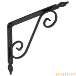 Wspornik ornamentowy kuty WOZ 140 / 140x110 mm / czarny / op=2 szt