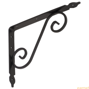 Wspornik ornamentowy kuty WOZ 140 / 140x110 mm / czarny /