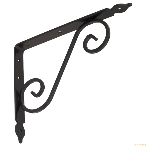 Wspornik ornamentowy kuty WOZ 140 / 140x110 mm / czarny / op=2 szt