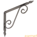 Wspornik ornamentowy kuty WOZ 140 / 140x110 mm / gradowany srebrny / op=2 szt