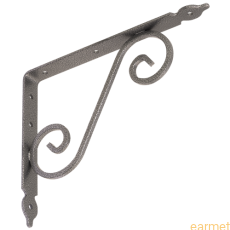 Wspornik ornamentowy kuty WOZ 140 / 140x110 mm / gradowany srebrny / 