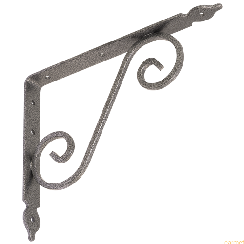Wspornik ornamentowy kuty WOZ 140 / 140x110 mm / gradowany srebrny / op=2 szt