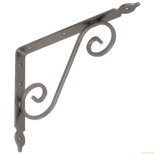 Wspornik ornamentowy kuty WOZ 140 / 140x110 mm / gradowany srebrny / op=2 szt