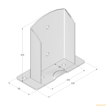 Podstawa słupa PSD 140 / 142x200x3,0 / 1 szt