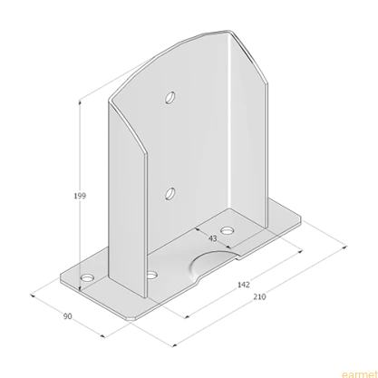 Podstawa słupa PSD 140 / 142x200x3,0 / 1 szt