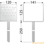 Podstawa słupa PSS 140 / 141x125x140x250 /