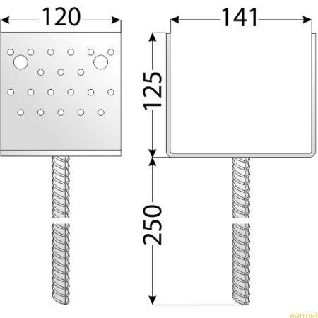 Podstawa słupa PSS 140 / 141x125x140x250 /