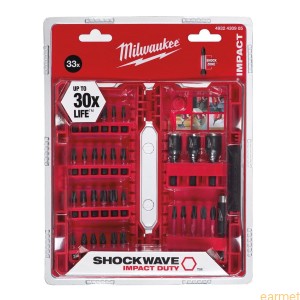 Zestaw bitów i nasadek do wkrętarki SHOCKWAVE / 33 elementy