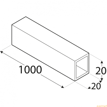 Profil ALU / PRK 3 / 20x20x1000x1,5 / 8szt