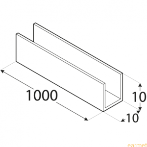 Profil ALU / PC 3 / 10x10x1000x1,5 / 8szt