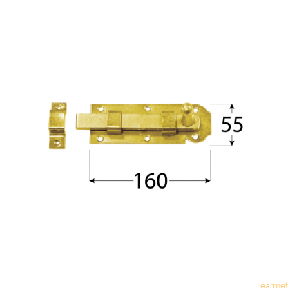 Zasuwka z ryglem płaskim prosta W 160 / 160x55x5,0 /