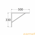 Wspornik wzmacniany WSWP 500 / 500x330x4,0mm / szary / op=2szt