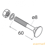 Śruba Zamkowa ZACB / 8x60 / op=4szt
