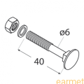 Śruba Zamkowa ZACB / 6x40 / op=4szt
