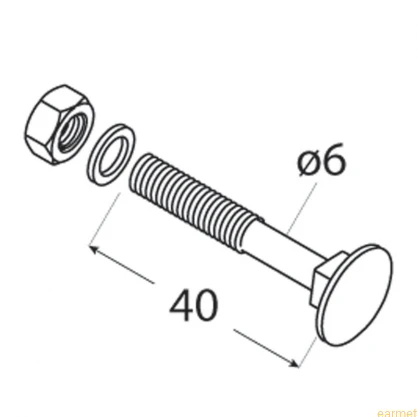 Śruba Zamkowa ZACB / 6x40 / op=4szt