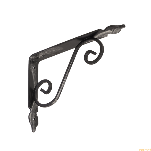 Wspornik ornamentowy kuty WOZ 190 / 190x140 mm / antyk srebrny / op=2 szt
